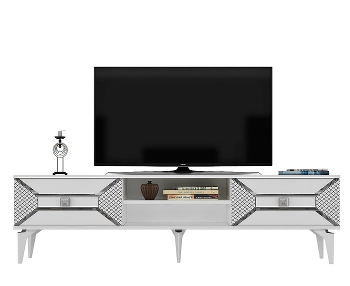 Hanah Home Soporte para TV Blanco y Plata